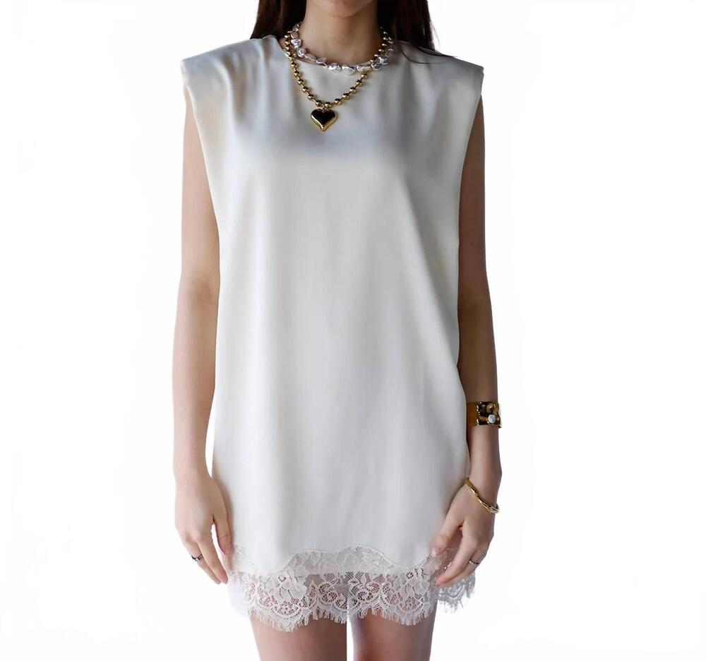 NEW LUVEE peyton lace trim mini dress in white